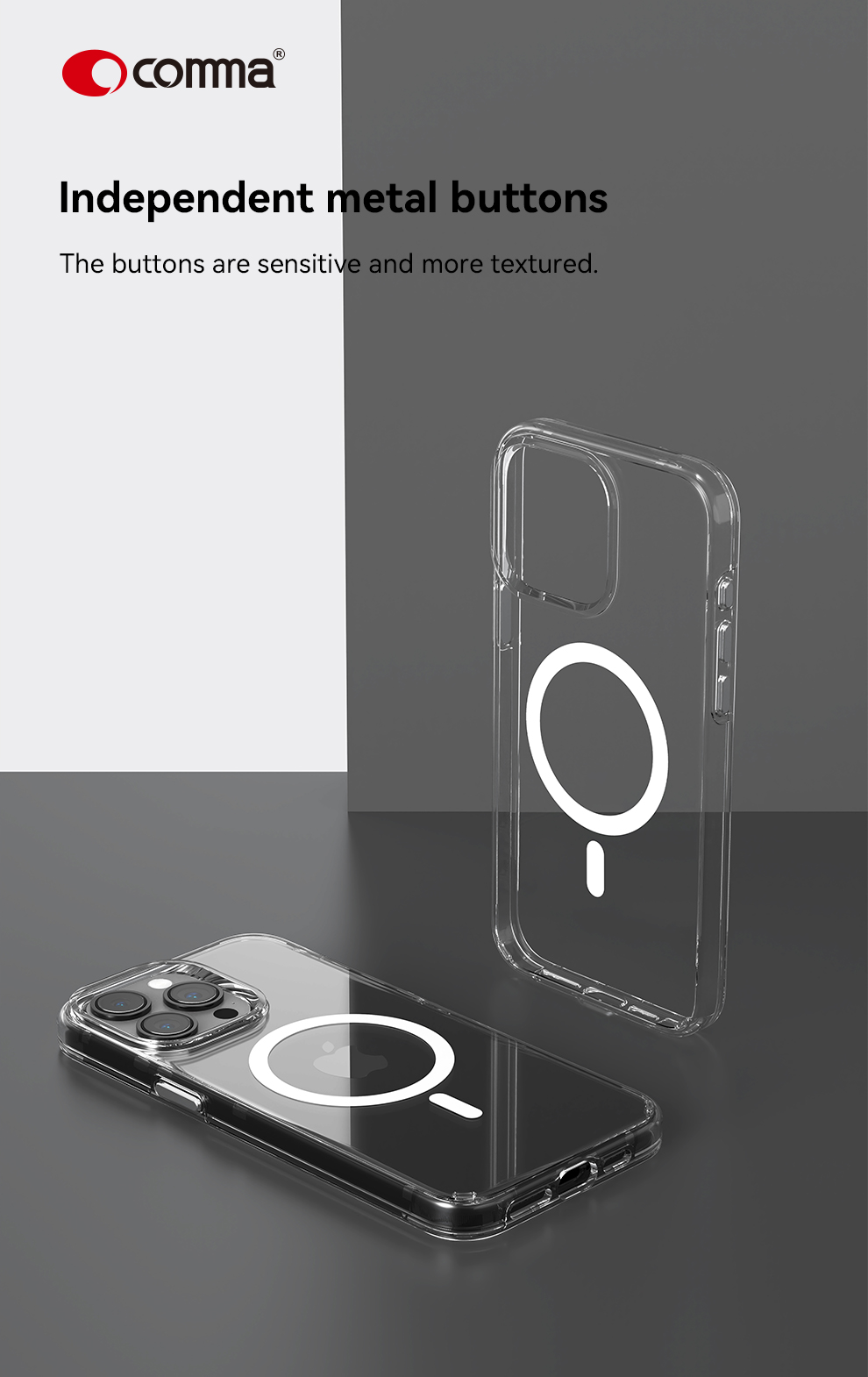 Husa Comma Elemental Mag Iphone 15 Plus - Transparent - 1 | YEO